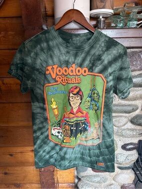Steven Rhodes Voodoo Rituals for Beginners Green Tie Dye Graphic Tee S